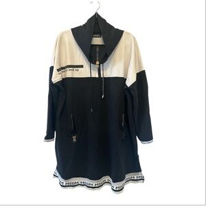 MSGM Black and White Women's Athletic Knee Length Dress